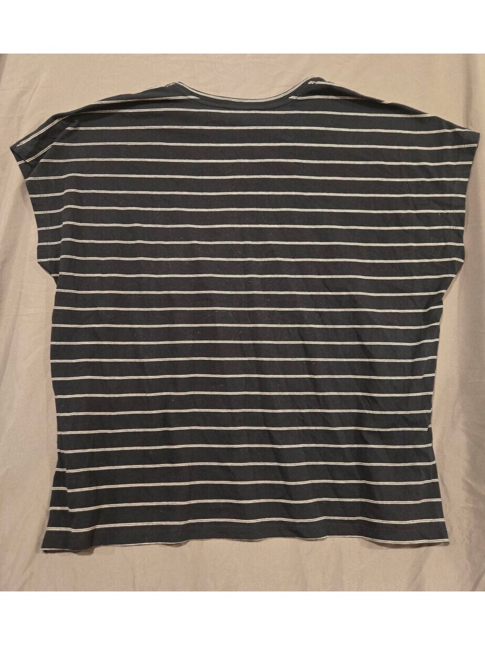 Banana Republic Striped Navy Blue T-Shirt - Size Large